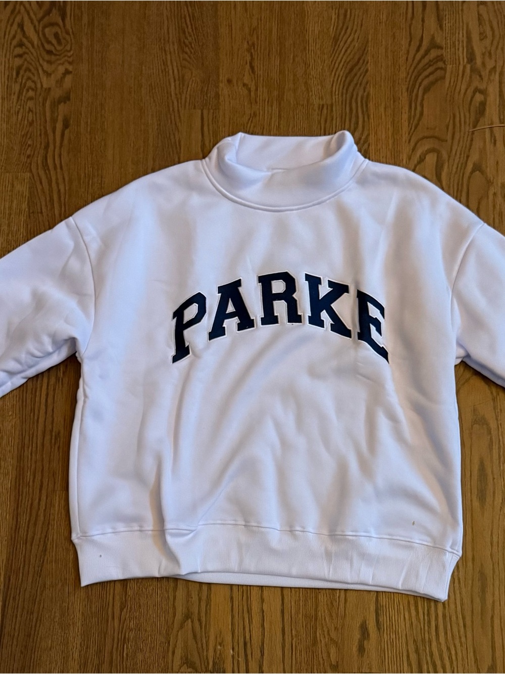 White 'PARKE' Mock Neck Sweatshirt